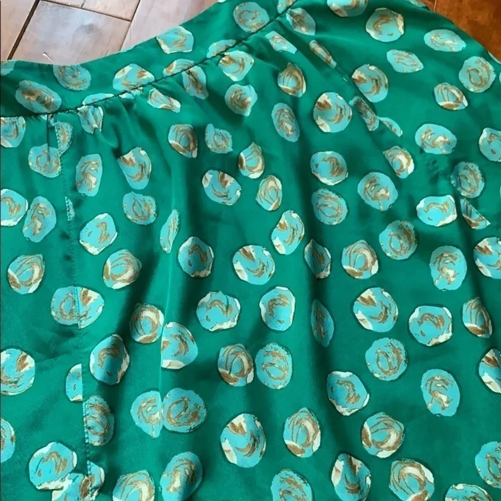 Vintage The Limited green and gold a-line Skirt size Large